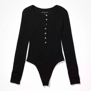 Brand New American Eagle Black Button-Up Bodysuit